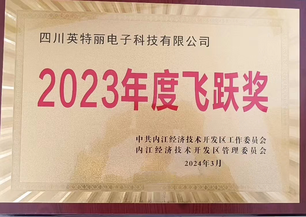 四川英特丽电子荣获内江经开区23年度飞跃奖